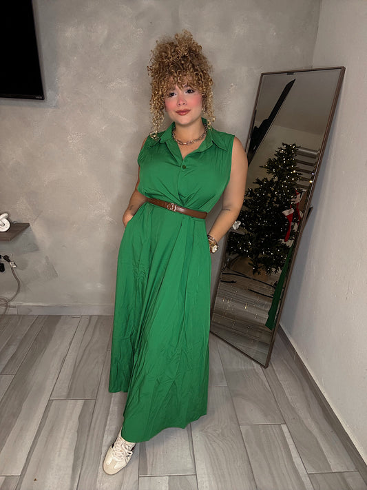 Green maxi dress