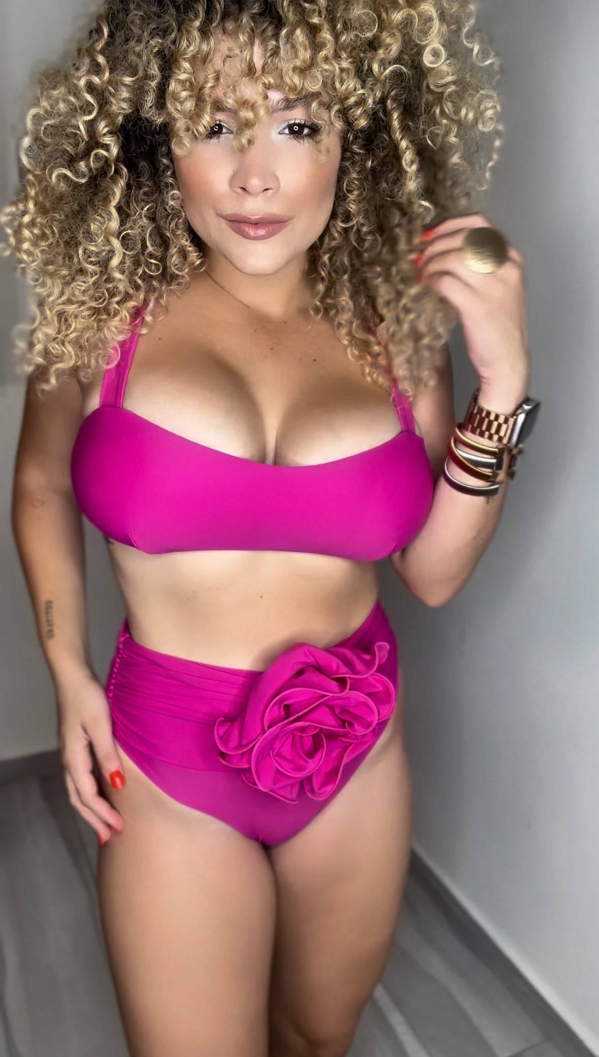 Magenta 2 piece swim