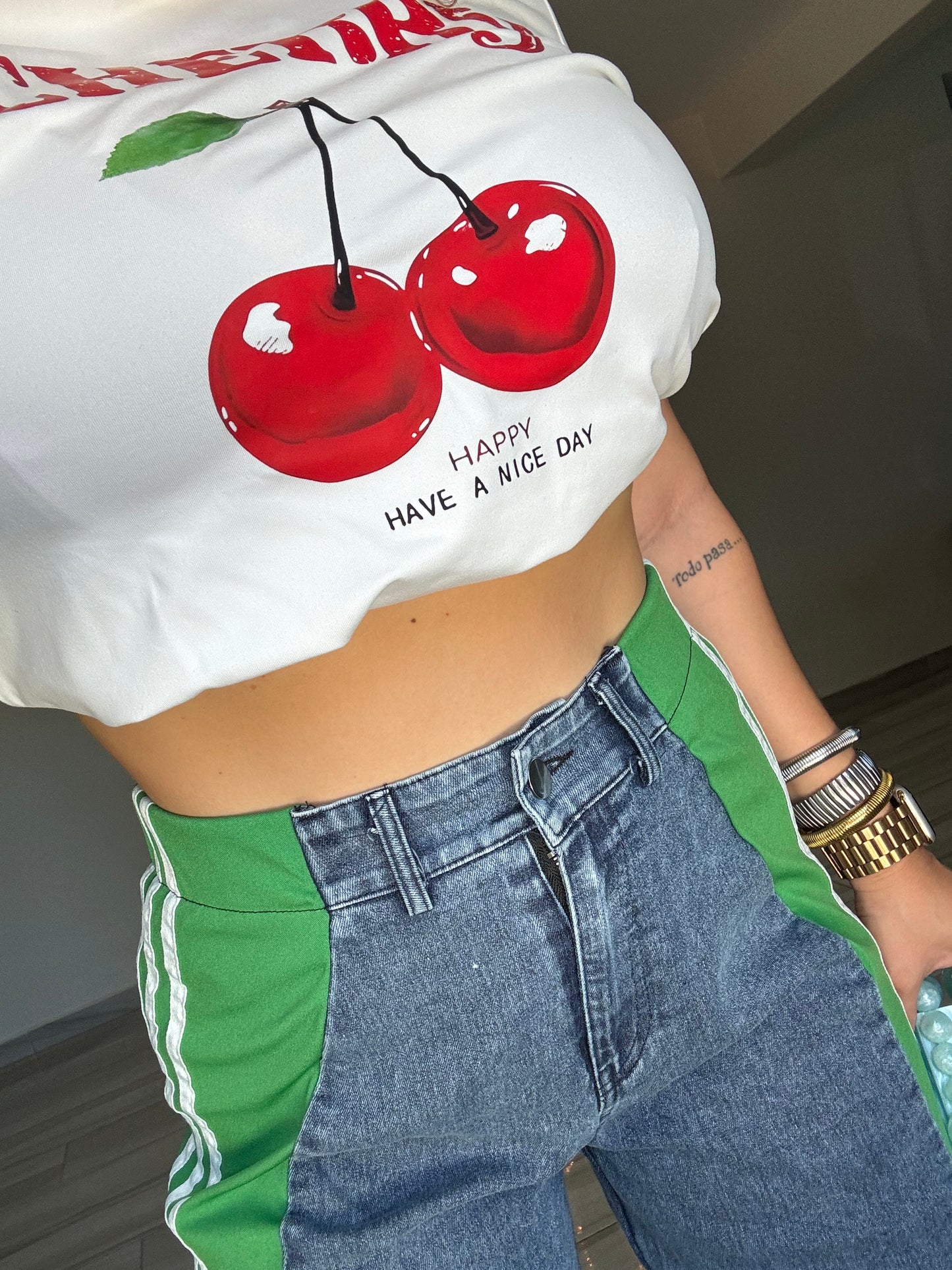 Cherry white tee