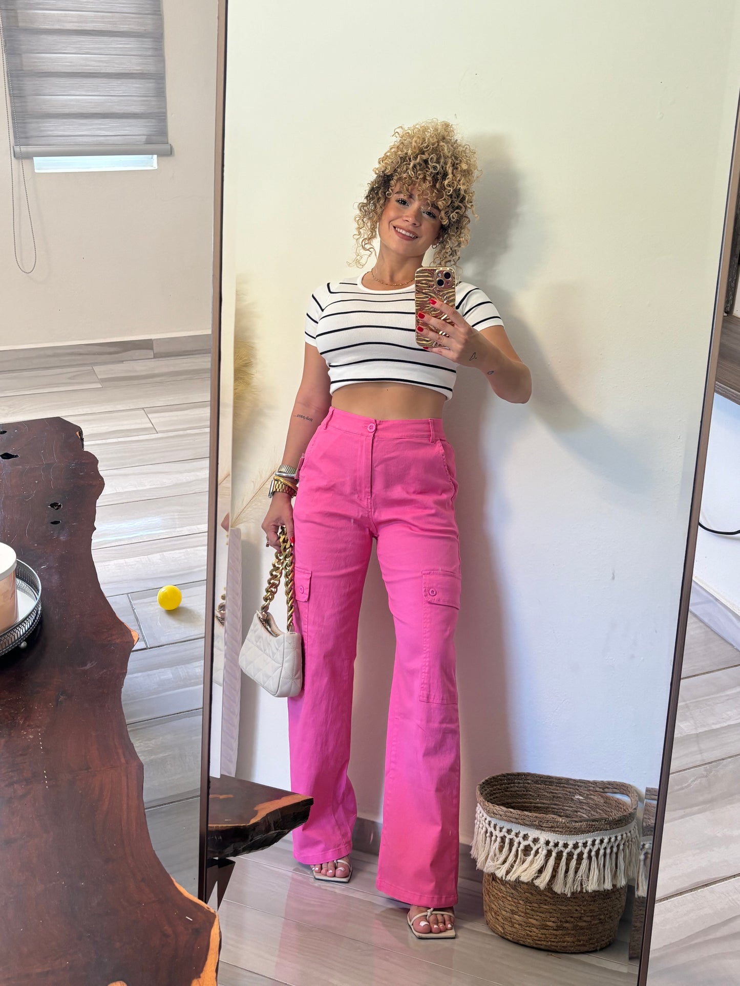 Fuschia cargo pant