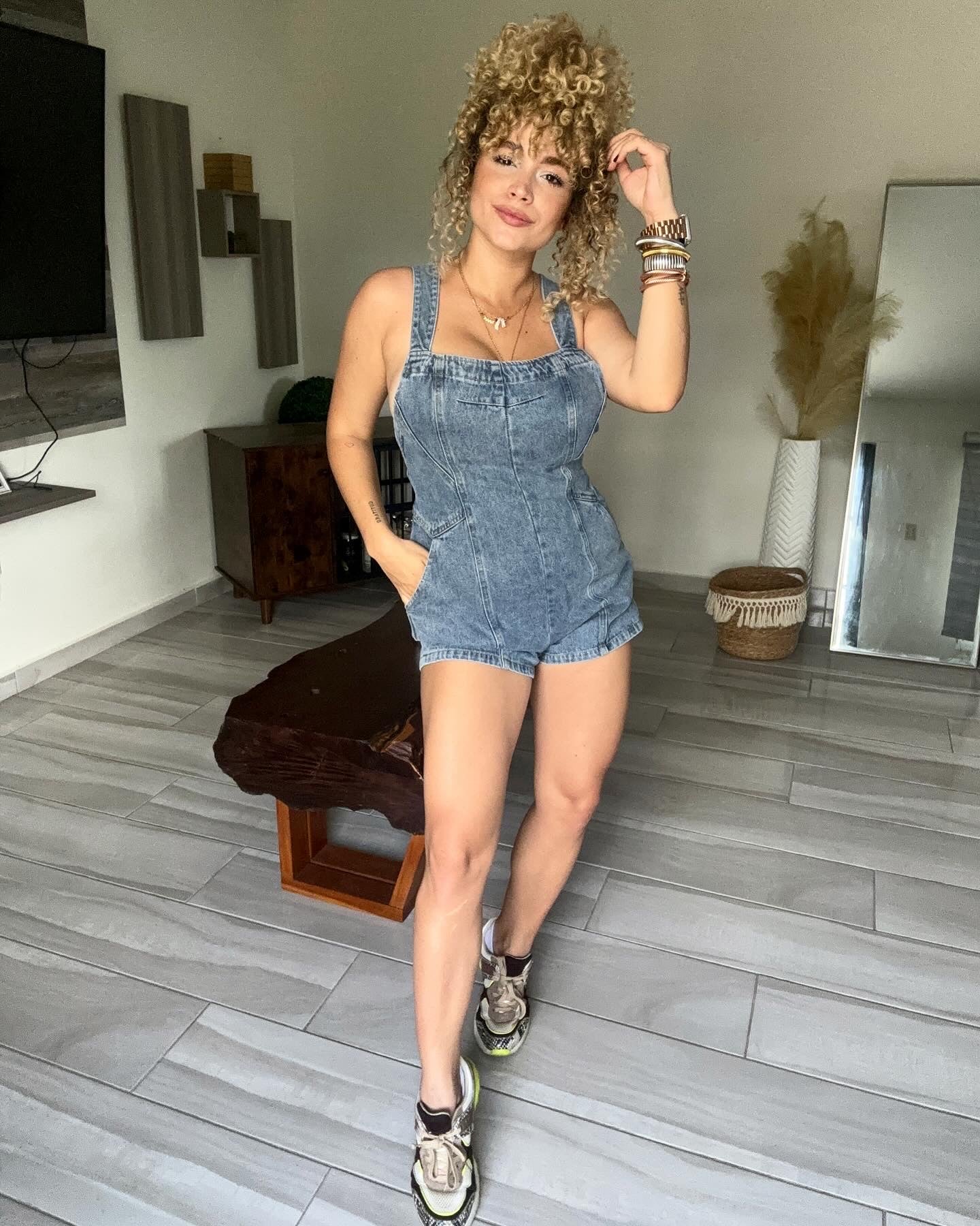 Denim romper